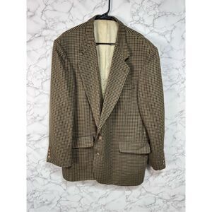 Oscar de la Renta Brown Checkered Blazer